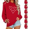 Women's Casual Round Neck Long Sleeve Valentine's Day Printed Pullover Top