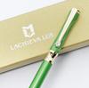 LACHIEVA LUX Jinki Luxury Writing Instruments Stationery with Swiss Crystal Luxury Metal Ballpoint Pen Gift Set One Black and One Green Clip, (German