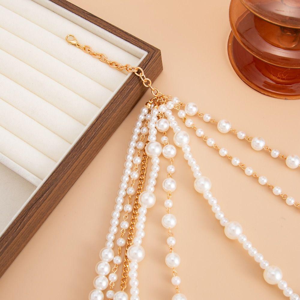 Exaggerated Multilayer Pearl Necklace Bohemian Style Women's Clavicle Chain Party Accessories