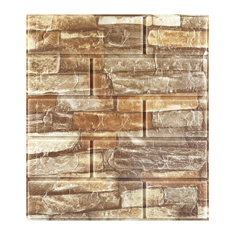 3D Brick Pattern Self-Adhesive Wall Sticker: Anti-Collision, Soft, 35x38, Small Size