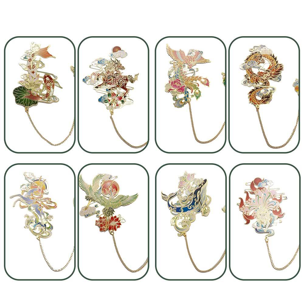 Animal Shape Page Clip Hollow Book Mark Chinese Style Bookmark Retro Book Clip Metal Bookmark
