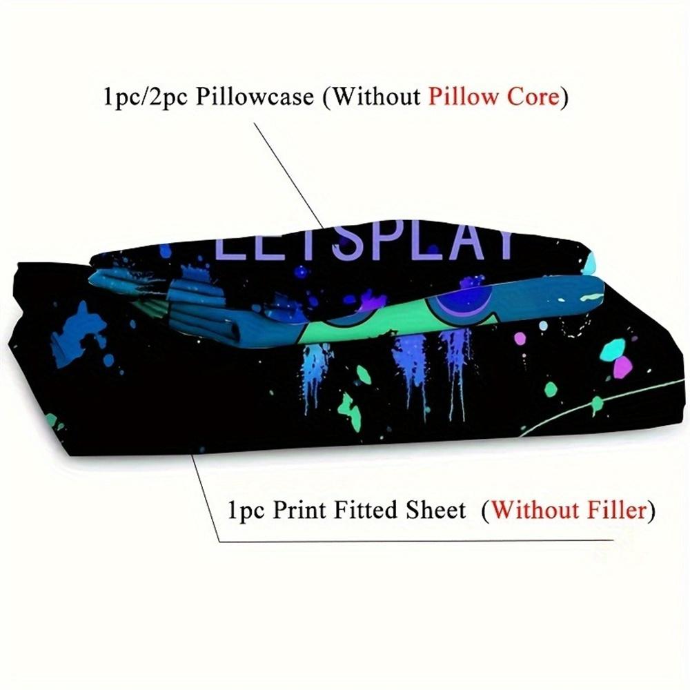 Нарисованный геймпад принт Комплект простыней с резинкой Наматрасник Постельное белье Удобный Дышащий Комплект постельного белья с глубоким карманом