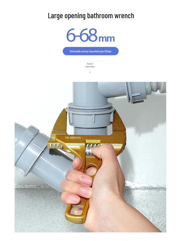 Многофункциональный сантехнический ключ Green Forest — короткая ручка, большое отверстие