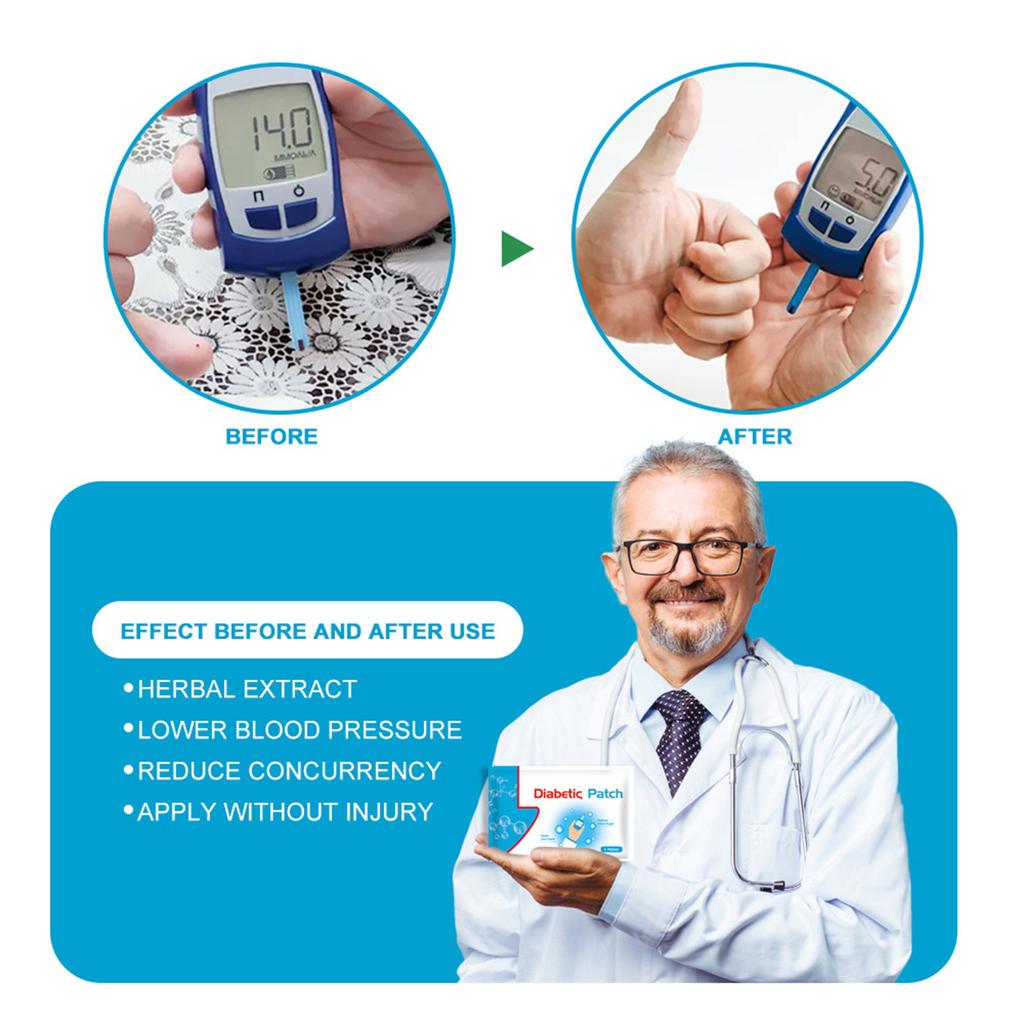 Диабетический пластырь Натуральный травяной диабетический пластырь Пластырь для лечения диабета при высоком уровне сахара в крови