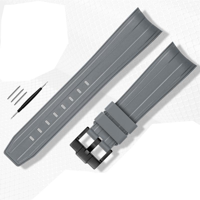 FKM Fluororubber Rubber Watch Strap 21mm Waterproof Silicone Wristband For Submariner DEEPSEA Oysterflex Rolex Watchband Band