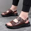 2024 Summer Outdoor Beach Sandals Genuine Leather Men Sandals Slippers Two Wear Non-slip Bottom Casual Business Sandals for Men