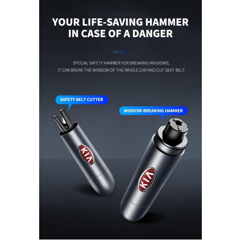 2 In 1 Car Safety Hammer Emergency Glass Breaker Cut The Seat Belt Rescue Tool for Kia Telluride Sorento Seltos Optima Forte Ceed K5 Rio
