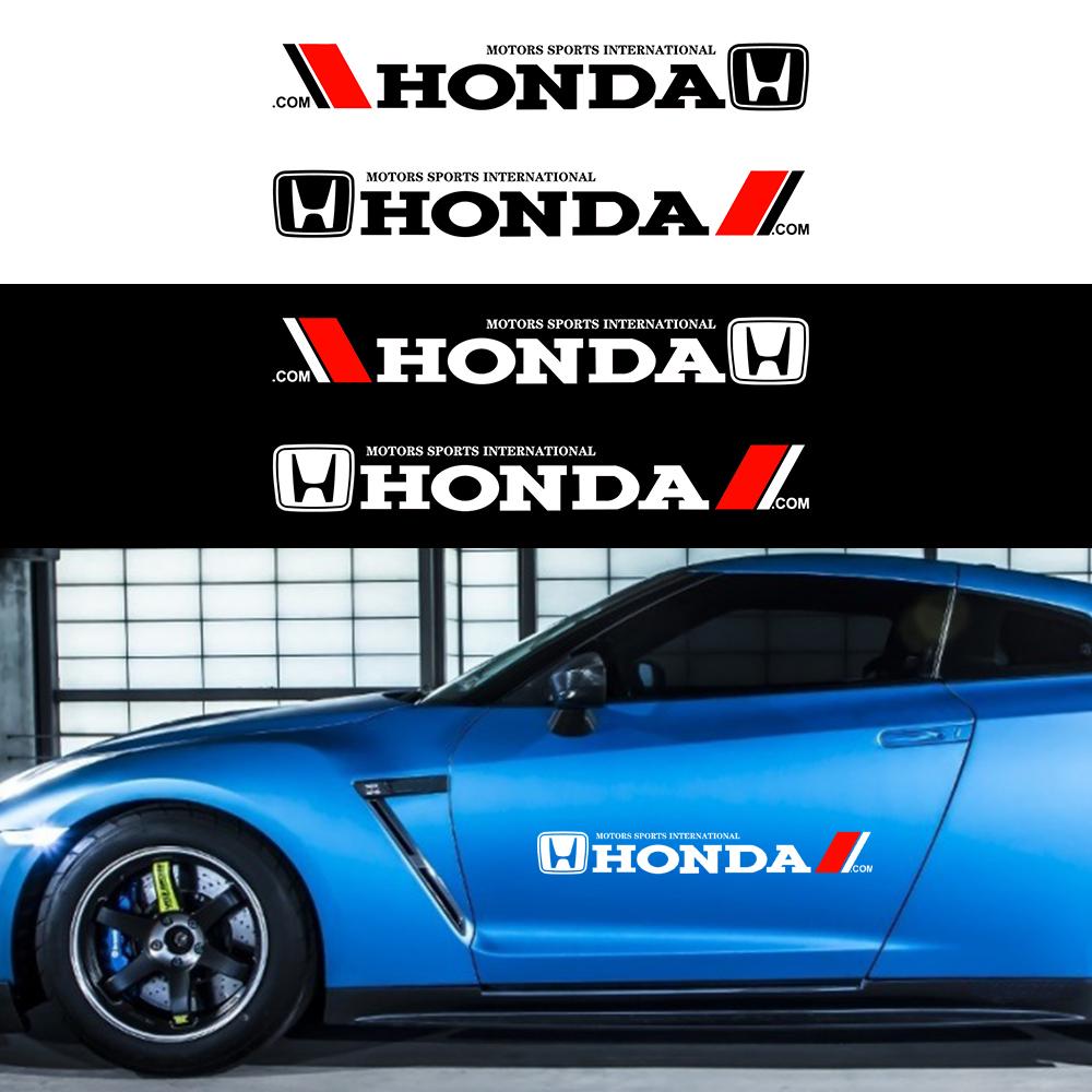 2Pcs Car Side Door 3D Sticker Badge Decal Decoration Auto Accessories For Honda Civic 4d XR-V CRV HRV City Odyssey Jazz Styling