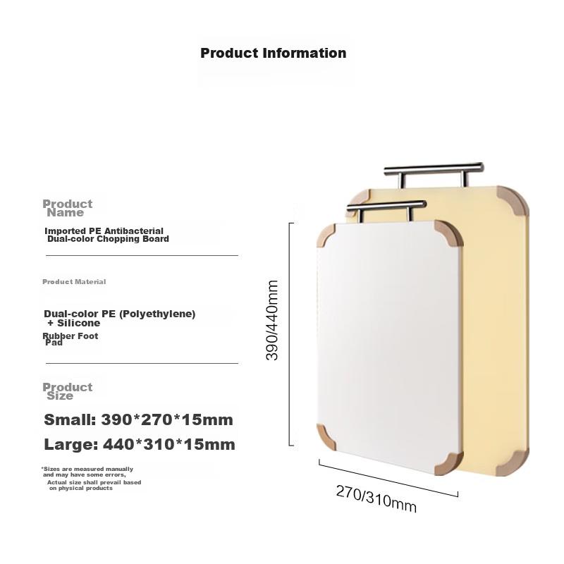 JD Original Cutting Board, Chopping Board for Double-Sided Cutting, PE Household Thickened [99.9% Antibacterial], 39*27*1.5cm