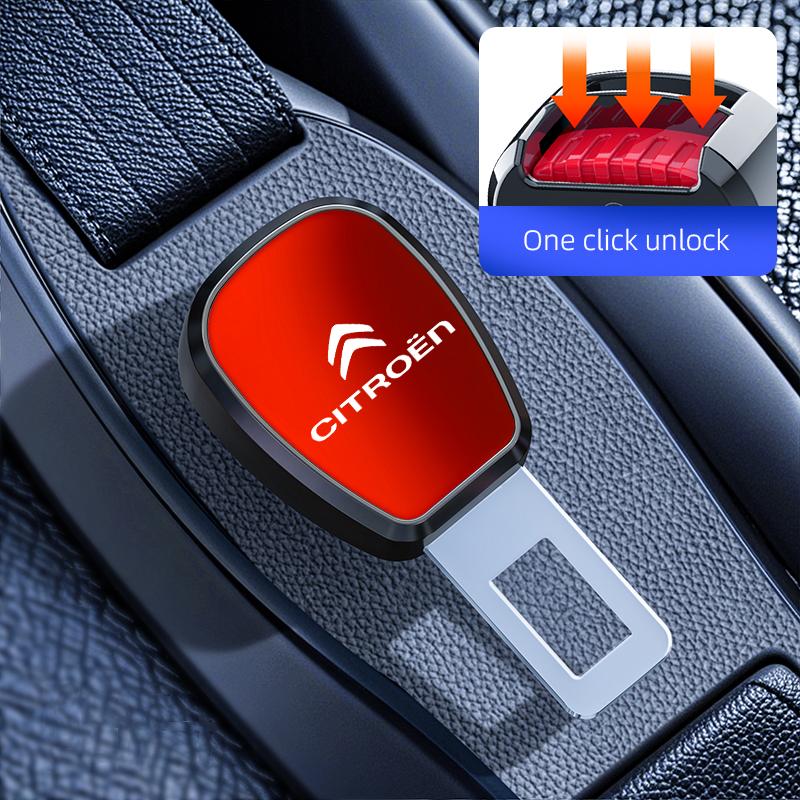 Для Citroen C4 C3 C2 C1 DS3 Berlingo Xsara Grand Picasso Cactus Расширитель зажима ремня безопасности автомобиля Металлическая пряжка-замок с значком