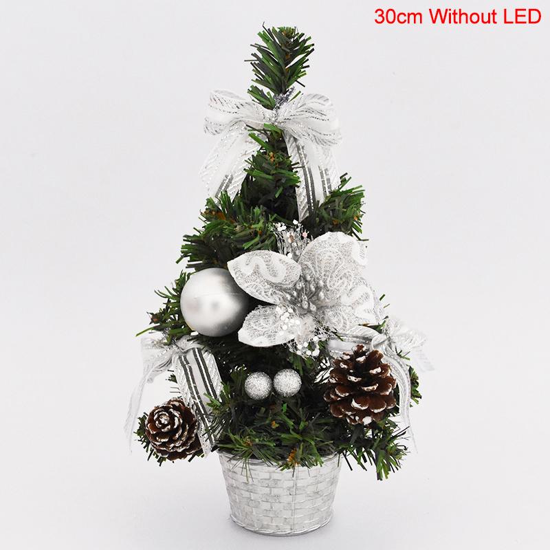 20/30cm Artificial Christmas Tree with LED Light Balls 2025 Christmas Decoration for Home 2025 New Year Gift Xmas Table Ornament