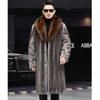 Men's Imitation Mink Fur Coat Winter New Men's Long Warm Mink Fur Coat Casual Large Fur Collar