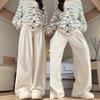 White Glutinous Rice Pants Women's New Wide-leg Pants Small Lazy Relaxed Casual Straight-leg Pants