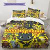How Train Dragon Pattern Bedding Quilt Set Quilt Cover Pillowcase Home Birthday Gift(1 * duvet cover + 2 * pillowcase, without core)