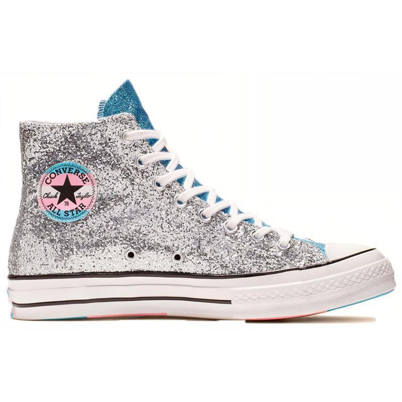 Converse 1970-е Pride Высокие кеды с блестками и пайетками Унисекс Высокие парусиновые кеды Серые
