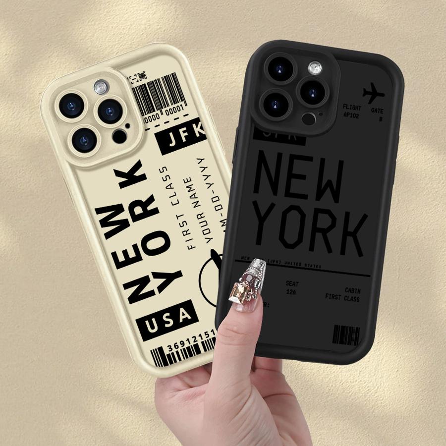 Мягкий чехол для телефона Fly To New York для iPhone 13 12 11 Pro Max XR XS Max 16e 15 16 14 Plus 17 Air