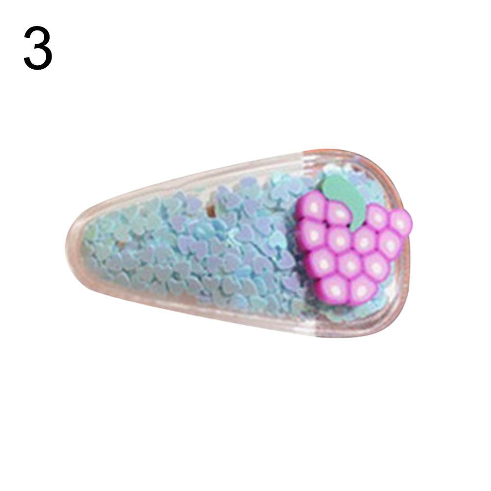 Серьги Bluelans Water Quicksand Girl Прозрачная заколка для волос в форме фруктовой капли Детская заколка для волос