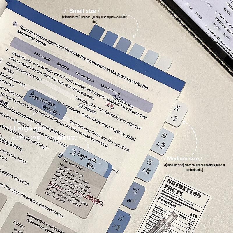Transparent Writable Index Sticky Notes - Strong Adhesion Markers for Students