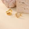 Vintage Luxury Zircon Heart Clip Earrings for Women Cooper Gold Color Crystal Earring 2026 New Fashion Wedding Zircon Gift