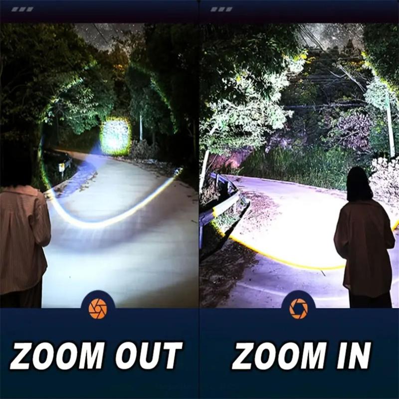 Мощные светодиодные фонари 5000LM, мощные перезаряжаемые светодиодные фонари, телескопический зум-фонарь, фонарь для кемпинга и рыбалки