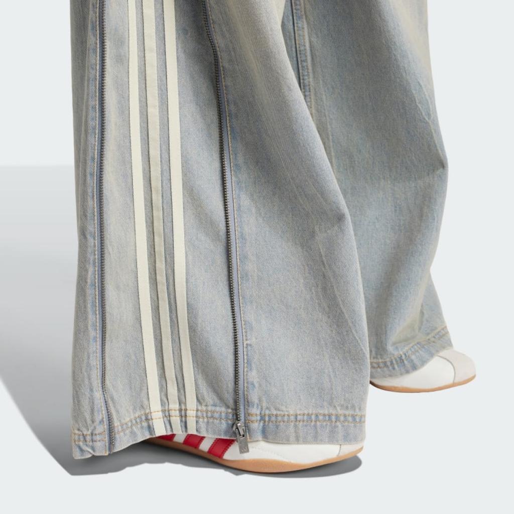 Adidas zip-detail wide-leg jeans