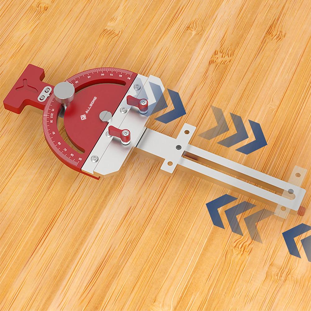 Allsome Регулируемый многоугольный направляющий квадрат для дисковой пилы с направляющей шиной, угловой упор для Makita Festool DeWalt