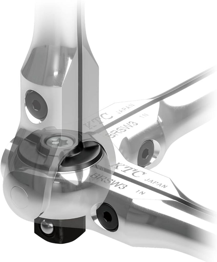 KYOTO TOOL (KTC) 9.5 sq. Long Swivel Ratchet Handle, BRSW3L, Silver