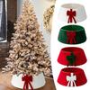 1PC Tree Stand Base Festival Tree Skirt Home Decor Bow Christmas Tree Collar Holiday Red Green White For Artificial Trees
