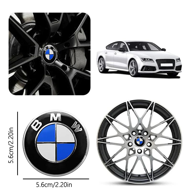 Car Sticker High Quality 56mm 60mm Polished Wheel Center Stickers Strong Adhesive No Residue Hub Caps Badge Decals For BMW CUP1