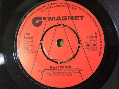 7-дюймовая пластинка ДЖИН ФАРРОУ - Двигай телом MAG109PROMO Магнит 1977 Великобритания Танцевальная и электронная музыка Б/У