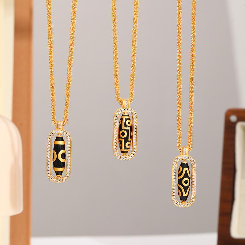 Элегантное ожерелье Дзи с девятью глазами - Регулируемая роскошная цепочка-свитер для женщин