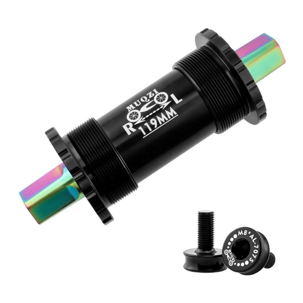 Square Titanium Alloy Bike Axle Crankset Part Sealed Bearing Bicycle Bottom Bracket Bike Crankset Shaft Bicycle BB Ceramic Axle