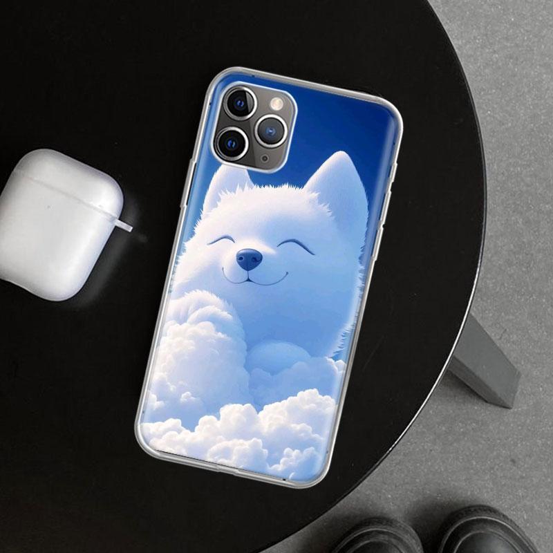 Чехол-накладка 'Солнечные Облака Плюшевый Мишка' для iPhone 11 12 13 Mini 14 15 Plus 16 Pro Max 17 Air 7 8 + SE Арт Индивидуальный Fundas 11