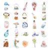 50 листов мультяшных прозрачных наклеек для предметов, симпатичные прозрачные наклейки для стаканов с водой, самодельные наклейки для животных, самодельные наклейки для украшения
