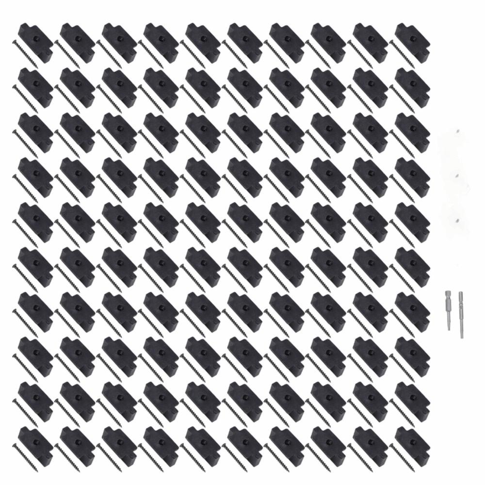 100pcs With Metal Screws Hidden Deck Fasteners Easy Installation Composite Decking Clips Deck Board