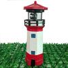 Solar Powered LED Tower Light Automatic Turn On Rotating Outdoor Lighthouse for Garden Patio Use
