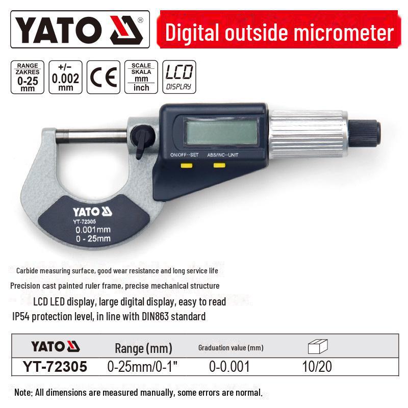 YATO Высокоточный внешний микрометр спиральный глубиномер