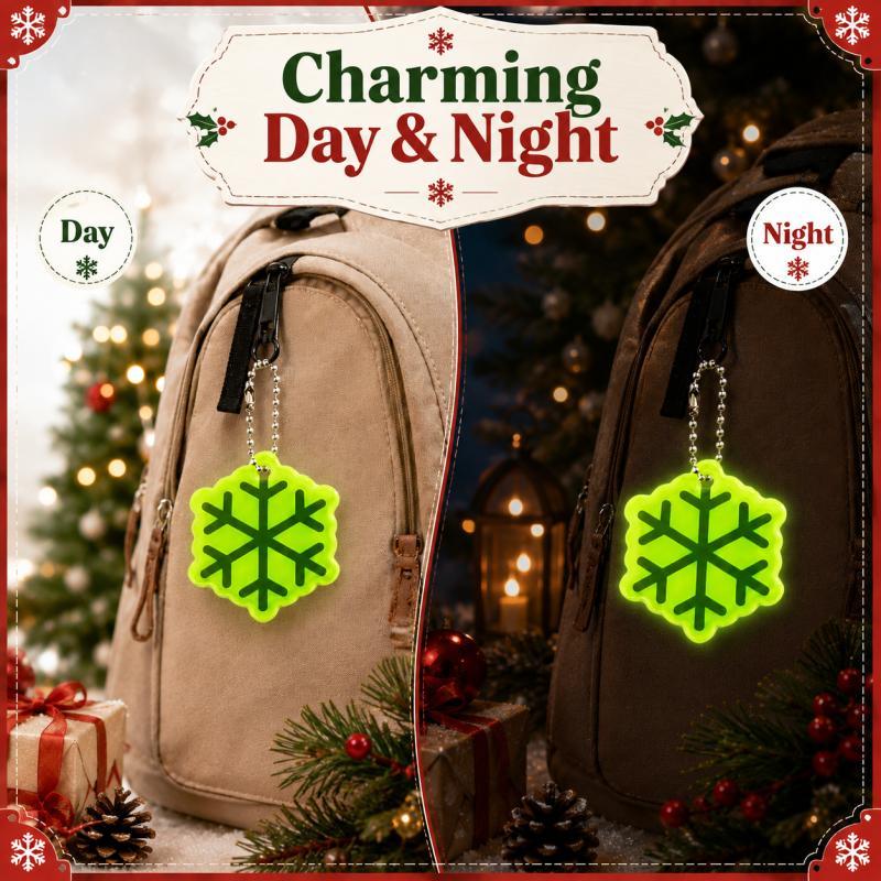 Xiaomi 10PCS Christmas Snowflake Keychains, PVC Hanging Charms for Keys, Backpacks, Gift Bags and Tree Decorations