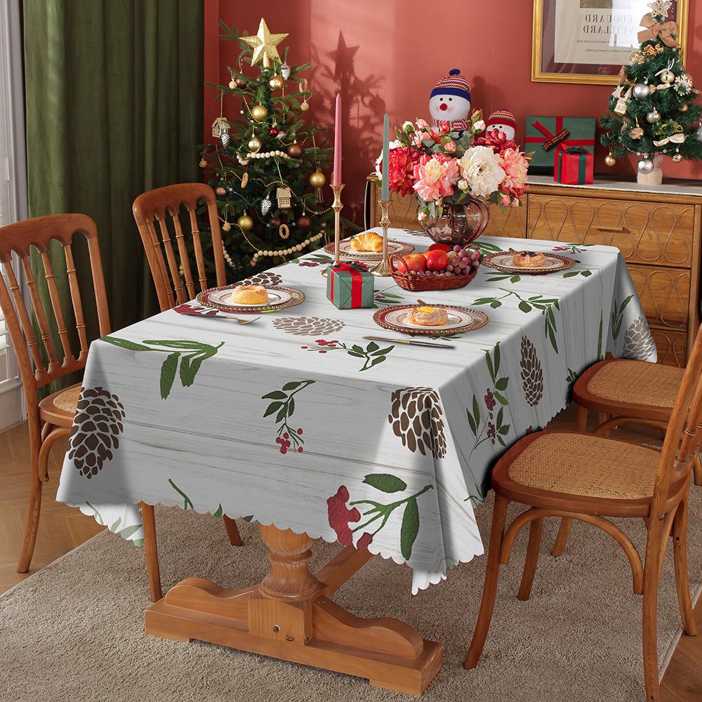 Скатерть 1шт водонепроницаемая и жиростойкая обеденная столовая обитая полиэфирной тканью