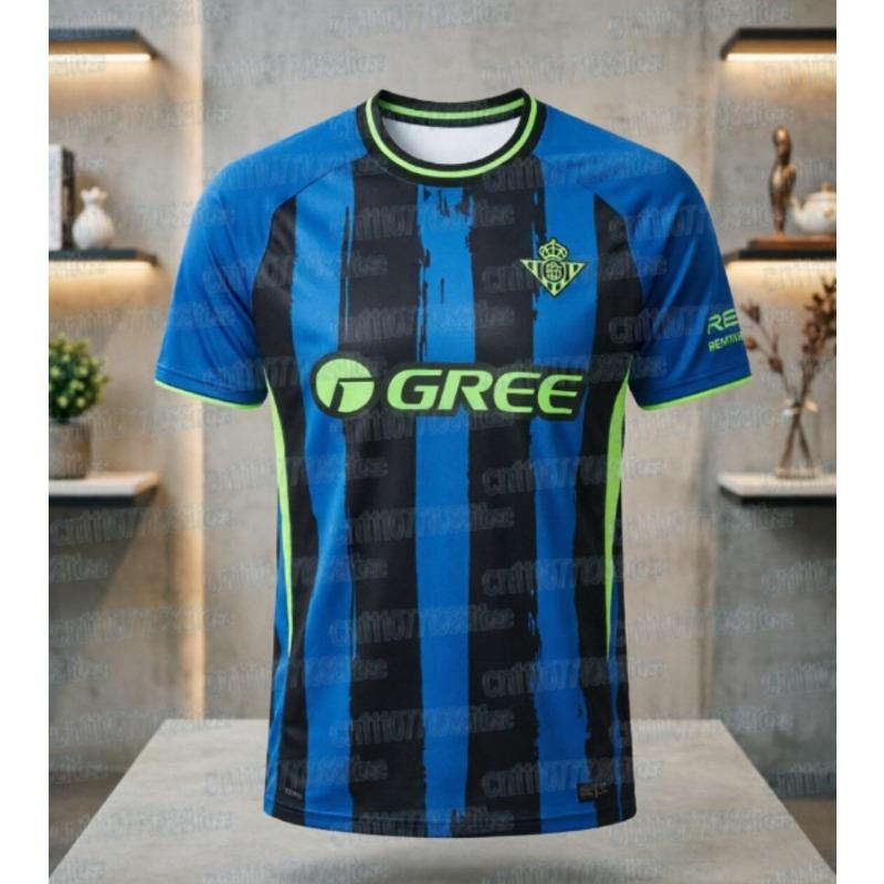 Свободная футбольная футболка Betis с коротким рукавом Y2K Уличная мода Быстросохнущая Футболка для футбола