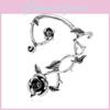 Gothic Punk Rose Leaf Ear Cuffs With Alloy Material For Women