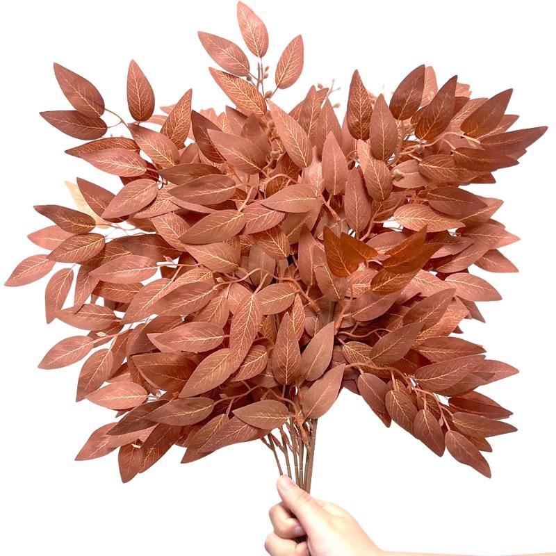 Искусственное растение-симуляция Осенние листья зизифуса, Одиночный Свадебный Домашний Цветочная Композиция Декоративный Элемент, Реквизит для Съемки