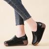 Women Platform Loafers Black Casual Leather Shoes Lady Thick Sole Height Increase Shake Shoes