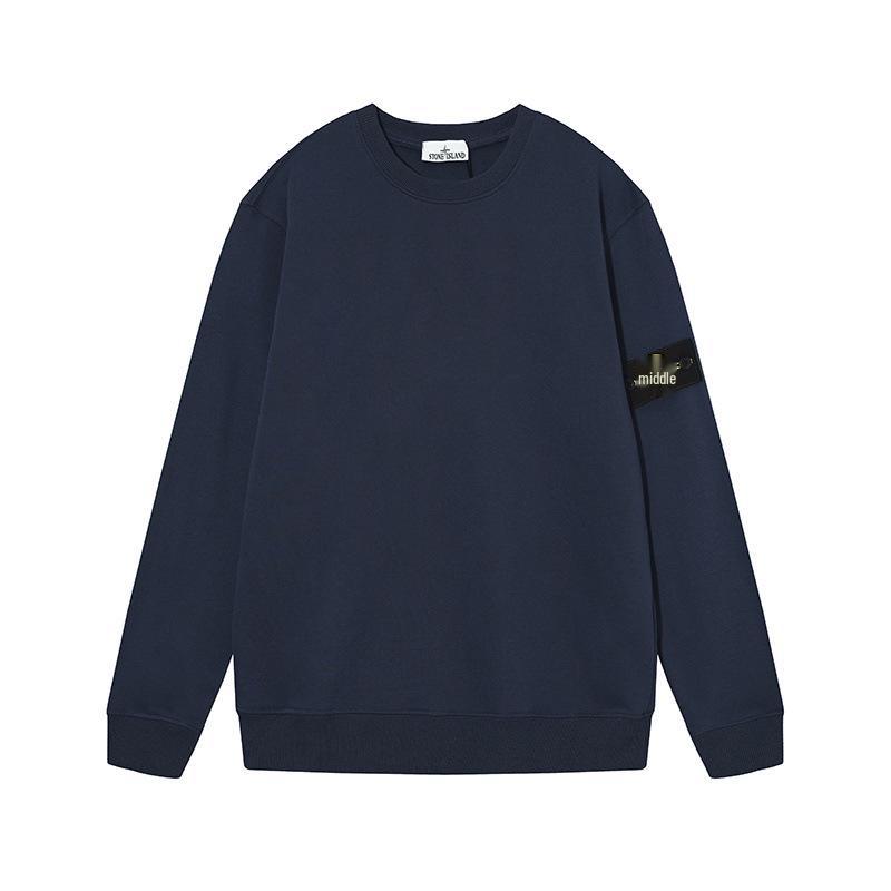 STONE 20SS Унисекс Толстовка с круглым вырезом и значком-компасом: Функциональный, Повседневный