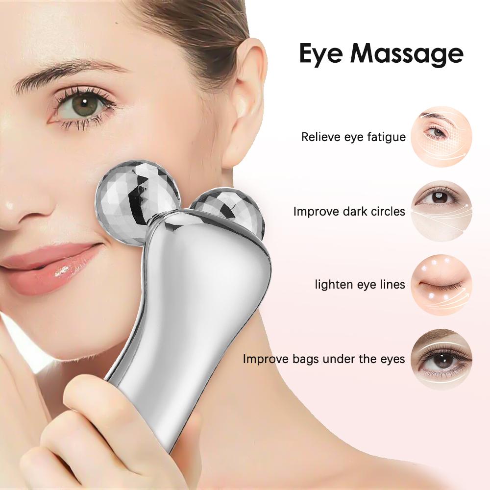 Beauty Face Lifting Device 4D Vibration Roller Massager Improve Dark Circles EMS Micro Current Firming Skin Double Chine Remover