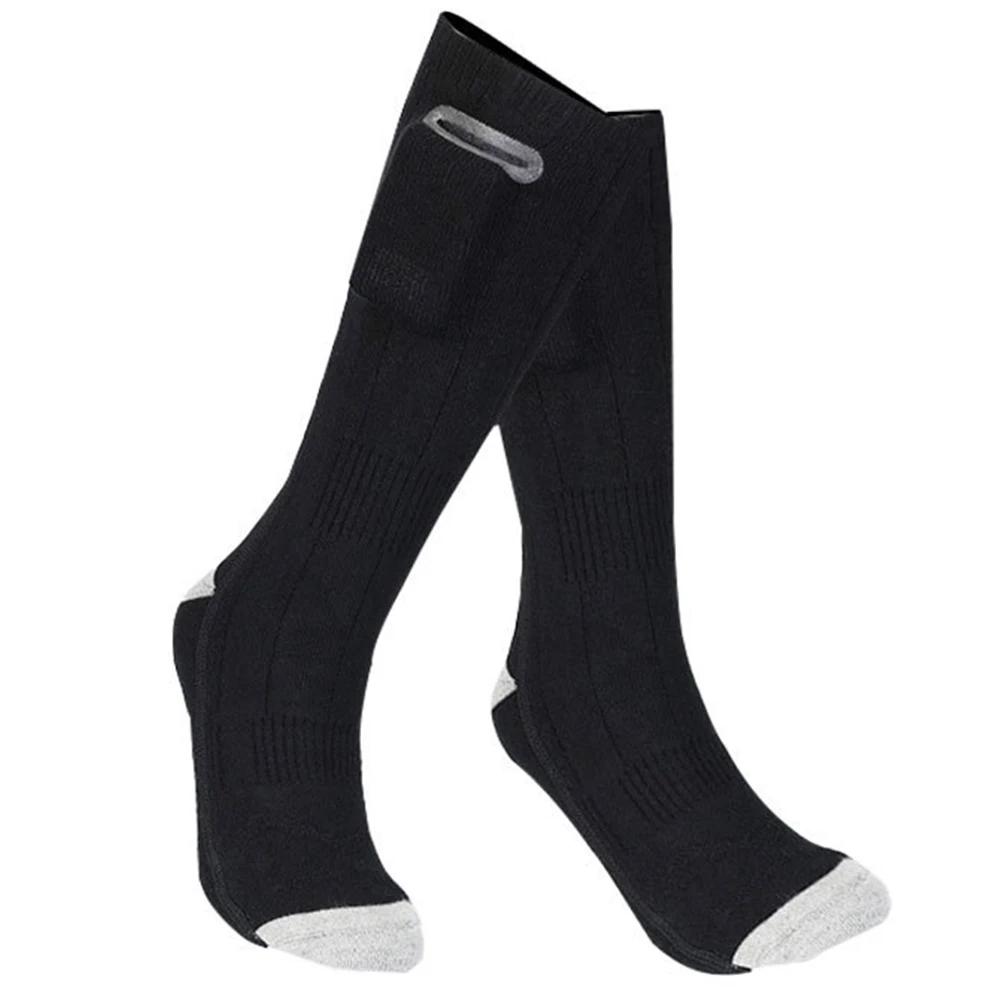 Winter Electric Heated Socks Unisex Rechargeable Heating Feet Warmer W/Battery Bag Outdoor Thermal Skiing Socks for Cold Weather