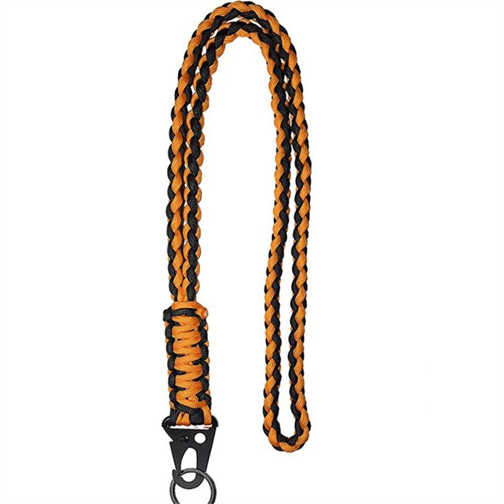 Metal Clip Paracord Neck Lanyard Parachute Rope Umbrella Rope Keychain  Outdoor Survival