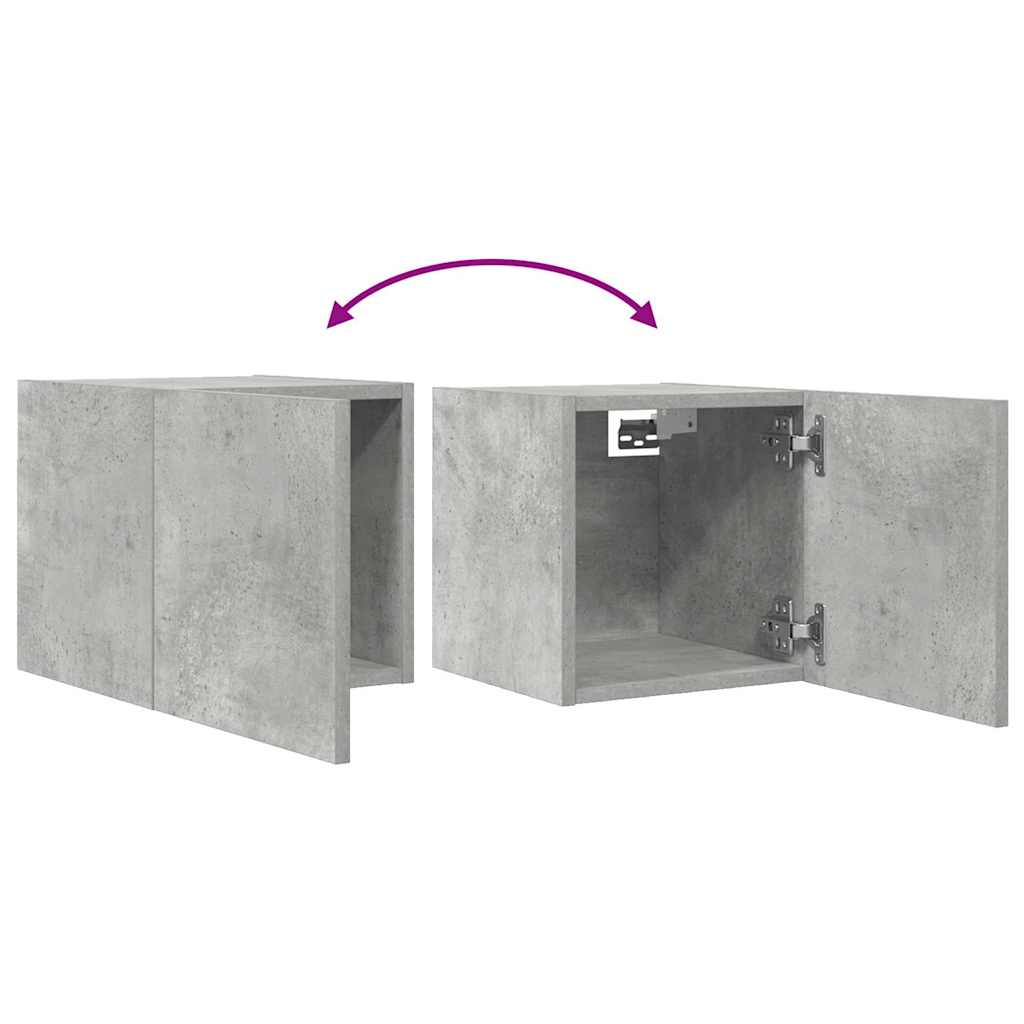 TV Wall Cabinets 2 pcs Concrete Grey 30.5 x 30 x 30 cm
