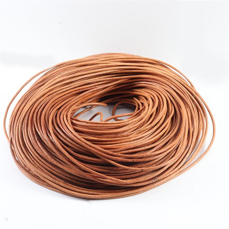 2-5 Yards 100% Genuine Cow Leather Round Thong Cord Leather Cord String Rope for DIY Necklace Bracelet DIY Jewelry Making