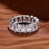 Fashion Silver Color Square Zircon Finger Ring Eternal Stackable Rings for Women Size 6-10